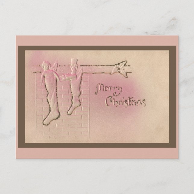 Hübsch Peppermint Pink Vintage Weihnachten Postkar Postkarte (Vorderseite)