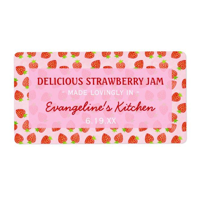 Hübsch Personalisierte Strawberry Jam Jar (Vorne)