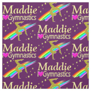 HÜBSCH PERSONALIZE I LIEBE GYMNASTICS LILA FABRIK STOFF