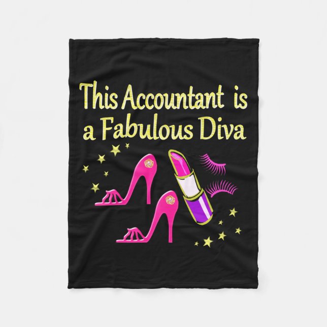 HÜBSCH PINK ACCOUNTANT DIVA DESIGN FLEECEDECKE (Vorderseite)