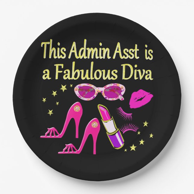 HÜBSCH PINK ADMIN ASST DIVA DESIGN PAPPTELLER (Vorderseite)