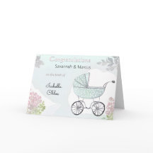 Hübsch Pink Aqua Birth Herzlichen Glückwunsch New 