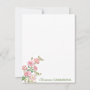 Hübsch Pink Aquarell Blumengarten Mitteilungskarte