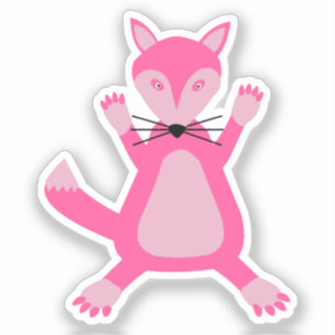 Hübsch Pink Baby Fox Aufkleber