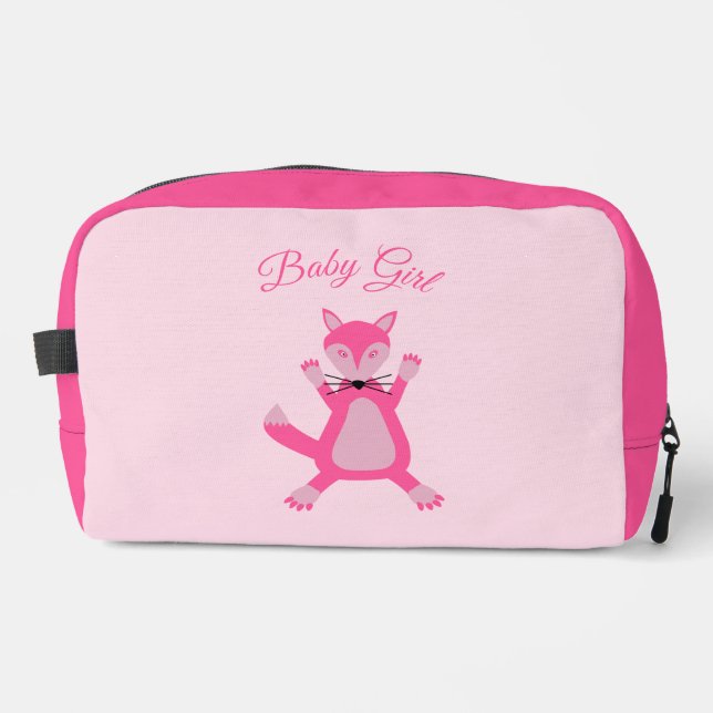 Hübsch Pink Baby Fox Custom Waschbeutel (Vorderseite)