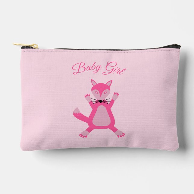 Hübsch Pink Baby Fox Custom Zubehörtasche (Vorderseite)