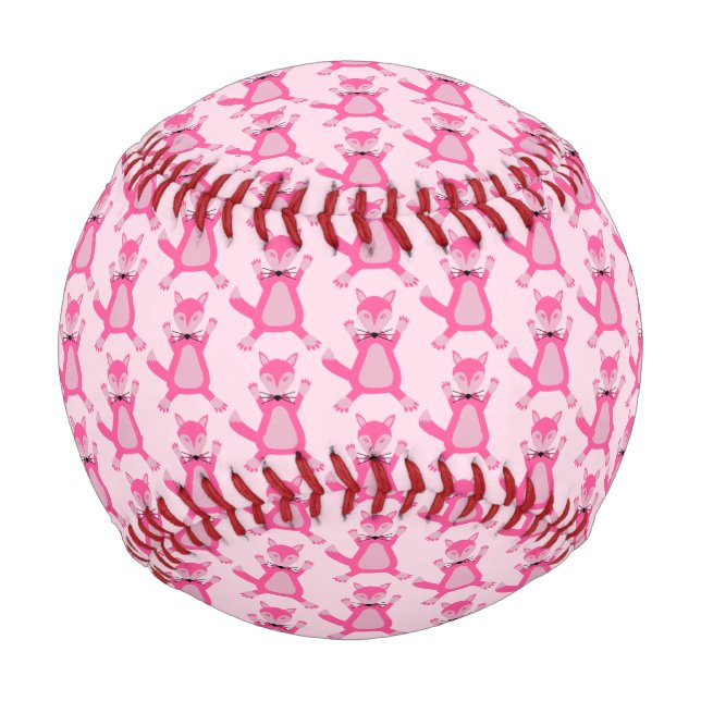 Hübsch Pink Baby Fox Gemustert Baseball (Vorderseite)