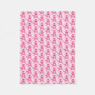 Hübsch Pink Baby Fox Gemustert Fleecedecke