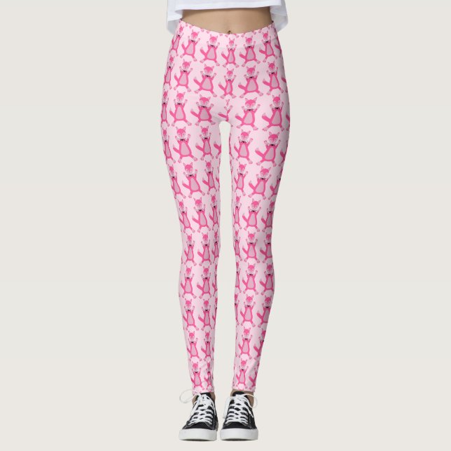 Hübsch Pink Baby Fox Gemustert Leggings (Vorderseite)