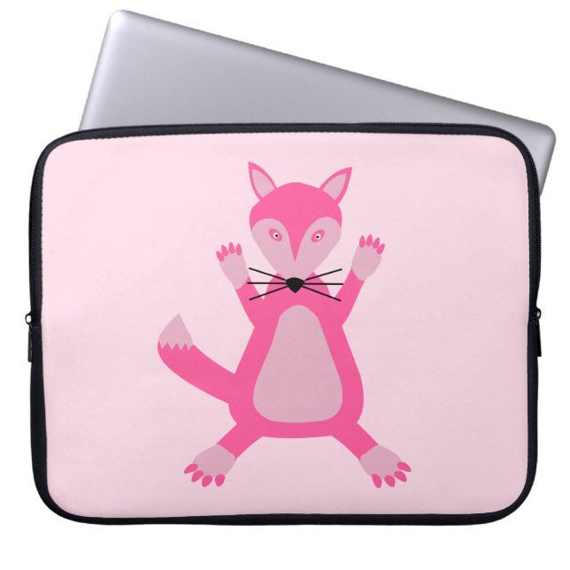 Hübsch Pink Baby Fox Laptopschutzhülle (Vorderseite)