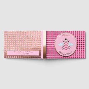 Hübsch Pink Baby Girl Bee Custom Baby Dusche Gästebuch