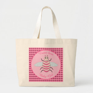 Hübsch Pink Baby Girl Bee Custom Jumbo Stoffbeutel