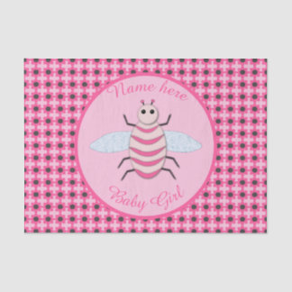 Hübsch Pink Baby Girl Bee Custom Seidenpapier