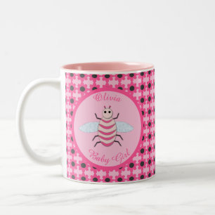 Hübsch Pink Baby Girl Bee Custom Zweifarbige Tasse