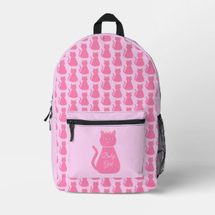 Hübsch Pink Baby Girl Cat Custom Bedruckter Rucksack