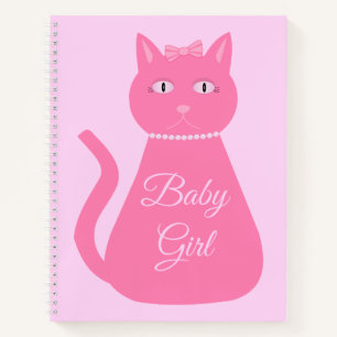 Hübsch Pink Baby Girl Cat Custom Notizbuch