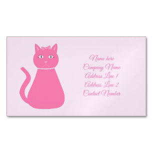 Hübsch Pink Baby Girl Cat Custom Pet Sitter Magnetische Visitenkarte