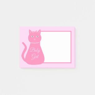 Hübsch Pink Baby Girl Cat Custom Post-it Klebezettel