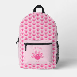 Hübsch Pink Baby Girl Erntedank Türkei Custom Bedruckter Rucksack