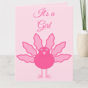 Hübsch Pink Baby Girl Erntedank Türkei Custom Karte
