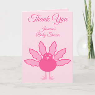 Hübsch Pink Baby Girl Erntedank Türkei Custom Karte