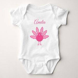 Hübsch Pink Baby Girl Erntedank Türkei Custom Strampler