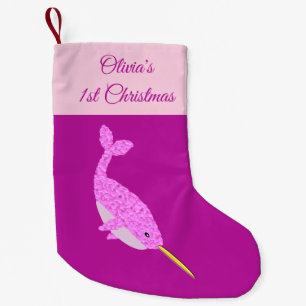 Hübsch Pink Baby Girl Narwhal 1. Weihnachtsnachtsn Kleiner Weihnachtsstrumpf