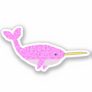 Hübsch Pink Baby Girl Narwhal Aufkleber