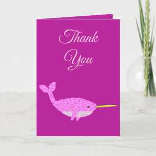 Hübsch Pink Baby Girl Narwhal Baby Dusche nach Maß Karte
