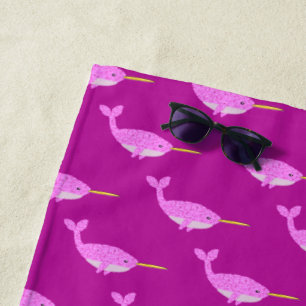 Hübsch Pink Baby Girl Narwhal Gemustert Strandtuch