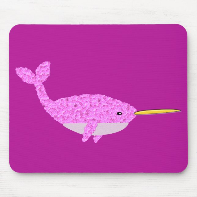 Hübsch Pink Baby Girl Narwhal Mousepad (Vorne)