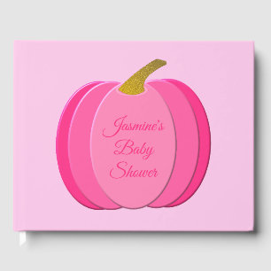 Hübsch Pink Baby Girl Pumpkin Custom Baby Dusche Gästebuch