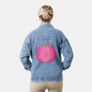 Hübsch Pink Baby Girl Pumpkin Custom Gender Reveal Jeansjacke