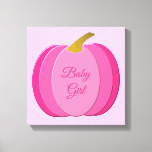 Hübsch Pink Baby Girl Pumpkin Custom Leinwanddruck