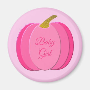 Hübsch Pink Baby Girl Pumpkin Custom Magnet