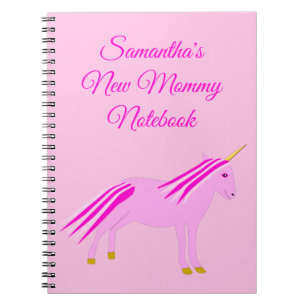 Hübsch Pink Baby Girl Unicorn Custom New Mommy Notizblock