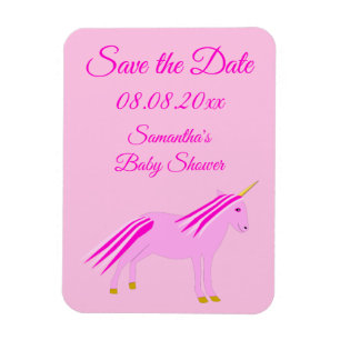 Hübsch Pink Baby Girl Unicorn Kinderdusche nach Ma Magnet