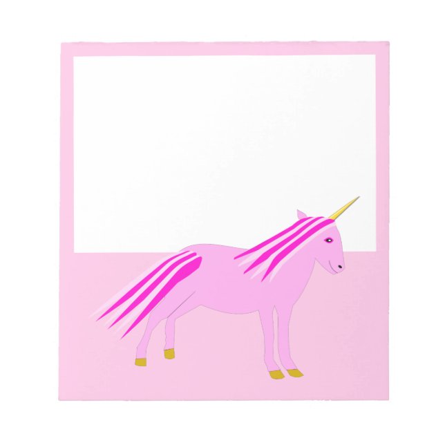 Hübsch Pink Baby Girl Unicorn Notizblock (Vorderseite)