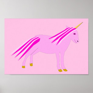 Hübsch Pink Baby Girl Unicorn Poster