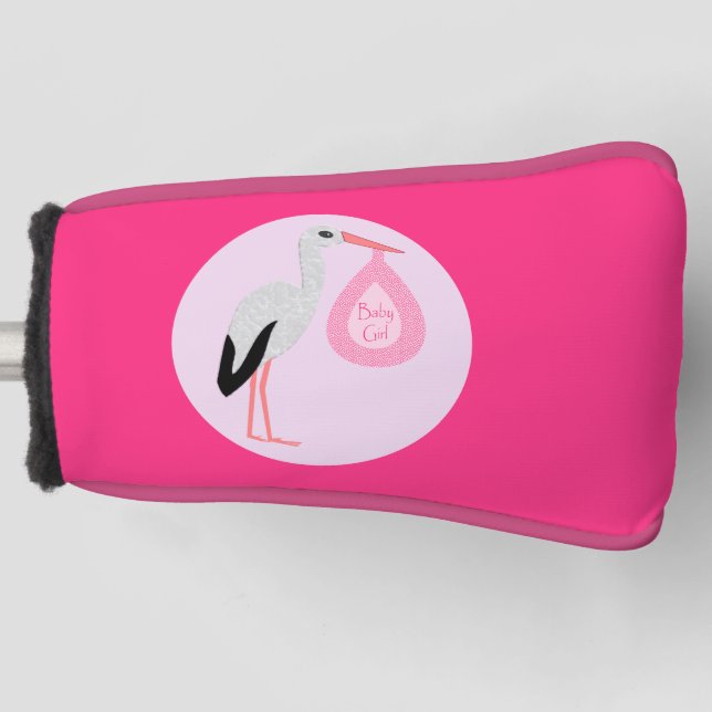 Hübsch Pink Baby Storch Golf Headcover (Vorderseite)