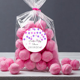 Hübsch Pink Balloons Babydusche Runder Aufkleber