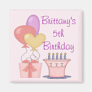 Hübsch Pink Birthday Magnet