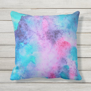 Hübsch Pink Blau Lila Salatfarben Kunst, Dichtung  Kissen