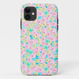 Hübsch Pink Blue Floral Daisies Case-Mate iPhone Hülle