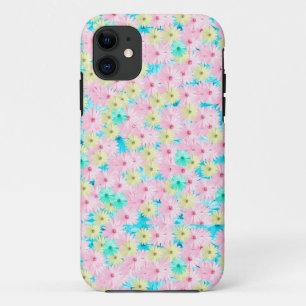 Hübsch Pink Blue Floral Daisies Case-Mate iPhone Hülle