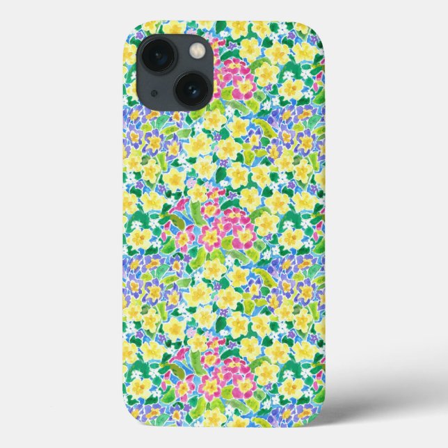 Hübsch Pink Blue Yellow Primroses iPad Mini Fall Case-Mate iPhone Hülle (Rückseite)