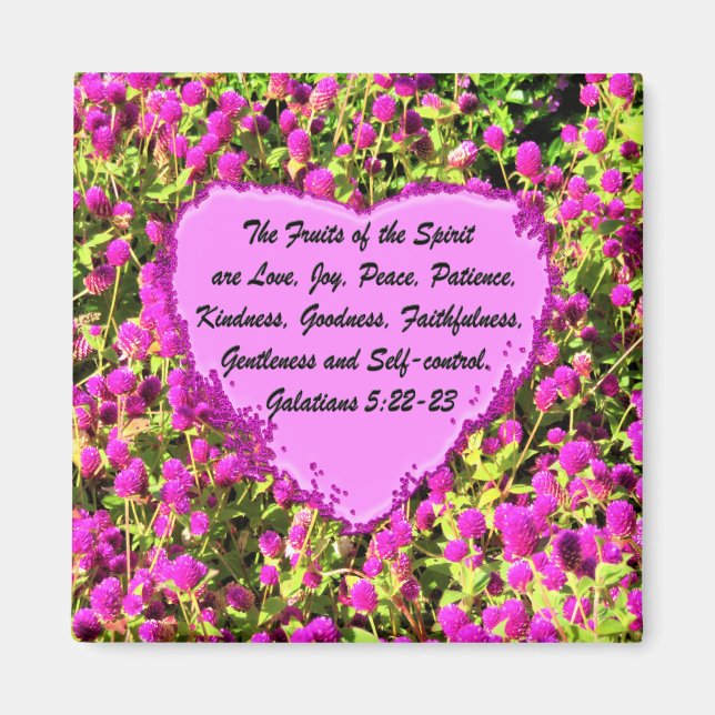 HÜBSCH PINK BLUME GALATIANS 5 MAGNET (Vorne)