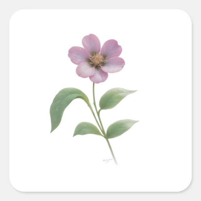 HÜBSCH PINK BLUME STICKER (Vorderseite)