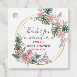 Hübsch Pink Blumenstrauß Dankeschön Kinderdusche Geschenkanhänger