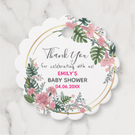 Hübsch Pink Blumenstrauß Dankeschön Kinderdusche Geschenkanhänger